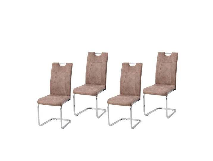 HTI-Line Freischwinger Schwingstuhl KellyC Braun 4er (Set, 4 St), Freischwinger Esszimmerstuhl, braun von HTI-Line
