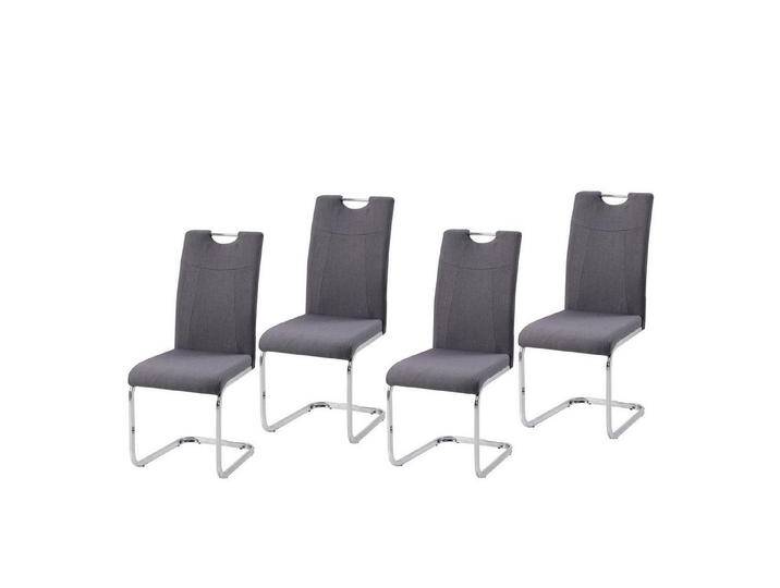 HTI-Line Freischwinger Schwingstuhl KellyC Grau 4er (Set, 4 St), Freischwinger Esszimmerstuhl, grau von HTI-Line