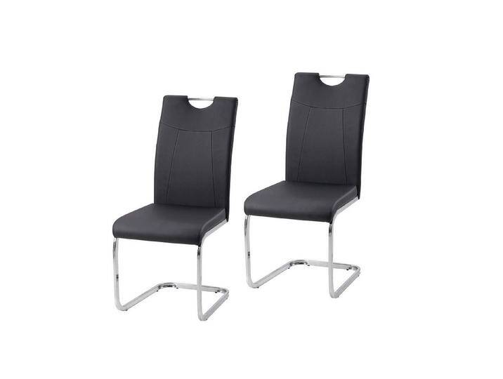 HTI-Line Freischwinger Schwingstuhl KellyC PU 2er (Set, 2 St), Freischwinger Esszimmerstuhl Kunstleder, schwarz, Schwarz von HTI-Line