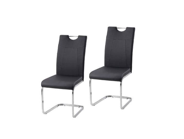 HTI-Line Freischwinger Schwingstuhl KellyC PU 2er (Set, 2 St), Freischwinger Esszimmerstuhl Kunstleder, schwarz, Schwarz von HTI-Line