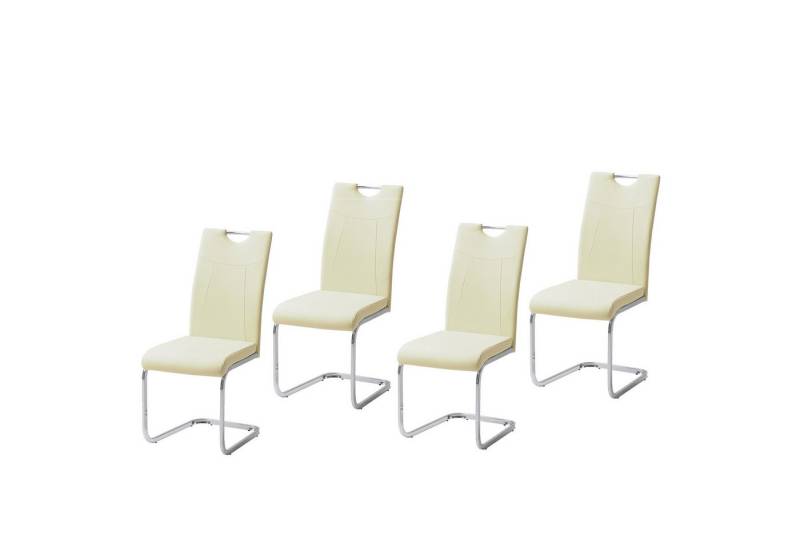 HTI-Line Freischwinger Schwingstuhl KellyC PU 4er (Set, 4 St), Freischwinger Esszimmerstuhl Kunstleder von HTI-Line