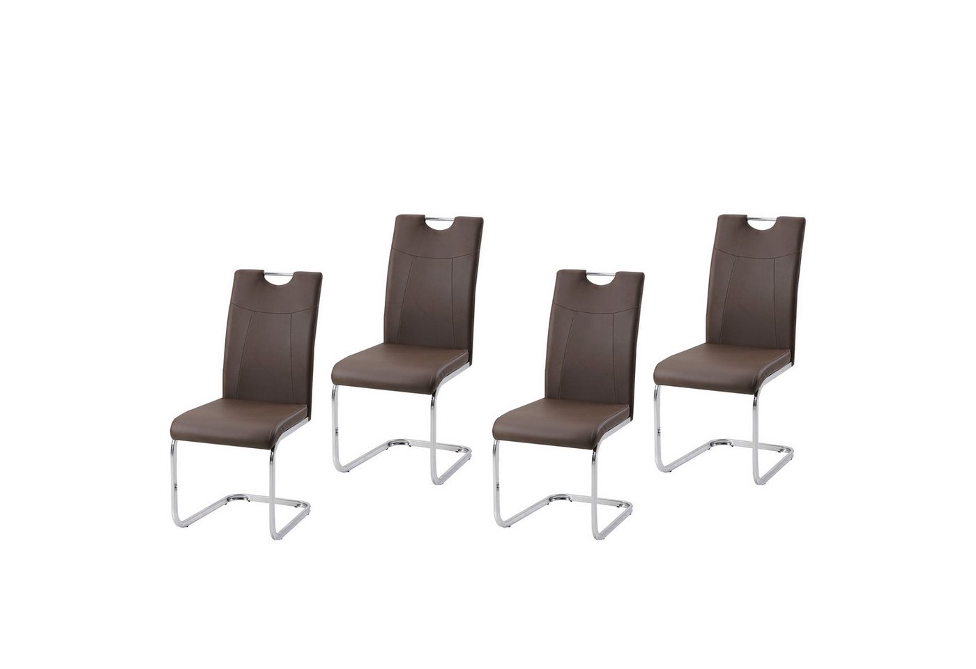 HTI-Line Freischwinger Schwingstuhl KellyC PU 4er (Set, 4 St), Freischwinger Esszimmerstuhl Kunstleder von HTI-Line