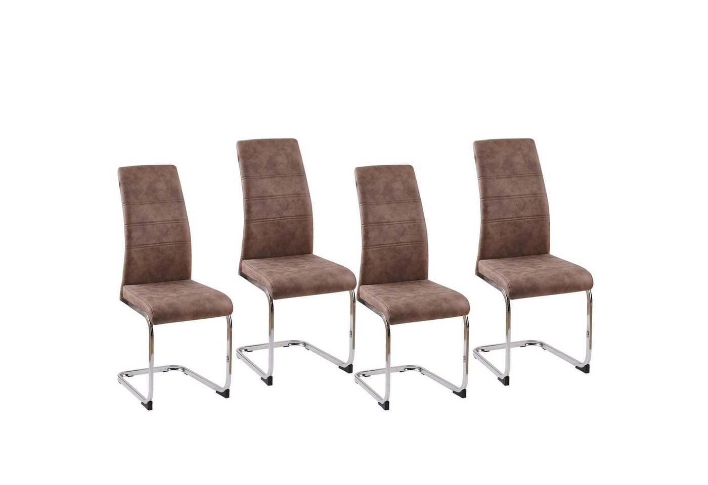 HTI-Line Freischwinger Schwingstuhl SallyC Braun 4er (Set, 4 St), Freischwinger Esszimmerstuhl von HTI-Line