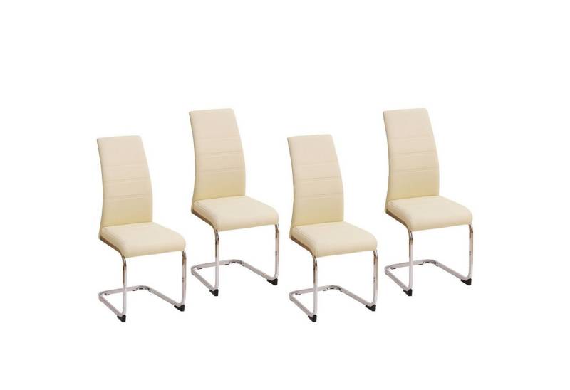 HTI-Line Freischwinger Schwingstuhl SallyC PU 4er (Set, 4 St), Freischwinger Esszimmerstuhl Kunstleder von HTI-Line