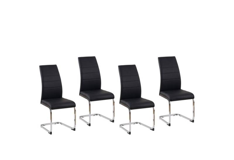 HTI-Line Freischwinger Schwingstuhl SallyC PU 4er (Set, 4 St), Freischwinger Esszimmerstuhl Kunstleder von HTI-Line