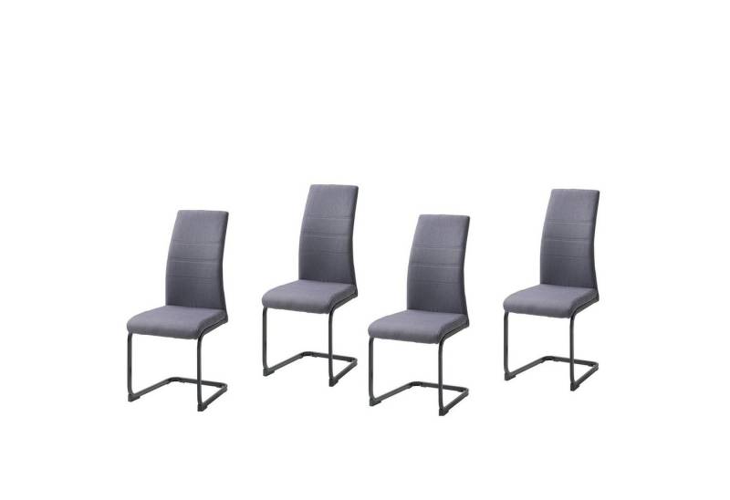 HTI-Line Freischwinger Schwingstuhl SallyP Grau 4er (Set, 4 St), Freischwinger Esszimmerstuhl von HTI-Line