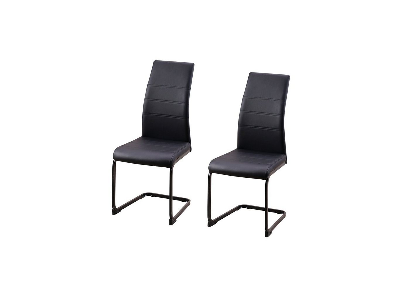 HTI-Line Freischwinger Schwingstuhl SallyP PU 2er (Set, 2 St), Freischwinger Esszimmerstuhl Kunstleder von HTI-Line