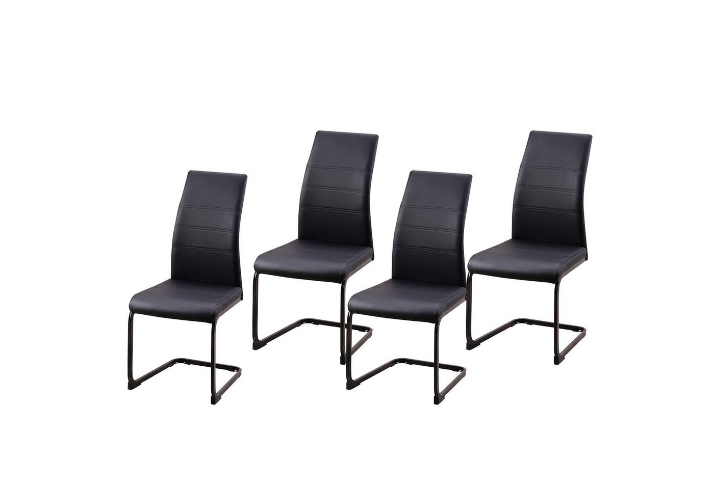 HTI-Line Freischwinger Schwingstuhl SallyP PU 4er (Set, 4 St), Freischwinger Esszimmerstuhl Kunstleder von HTI-Line