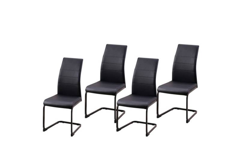 HTI-Line Freischwinger Schwingstuhl SallyP PU 4er (Set, 4 St), Freischwinger Esszimmerstuhl Kunstleder von HTI-Line