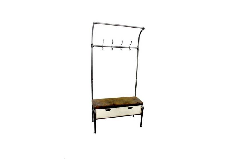 HTI-Line Garderobenständer Garderobe Steampunk, (Stück, 1 St., 1x Garderobe mit Sitzbank), Mit Schubkästen von HTI-Line