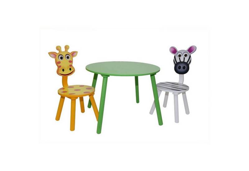 HTI-Line Kindersitzgruppe Kindertischgruppe Zebra, (Set, 3-tlg., 1 Tisch und 2 Stühle), Kinderstuhl Kindertisch Kindermöbel von HTI-Line