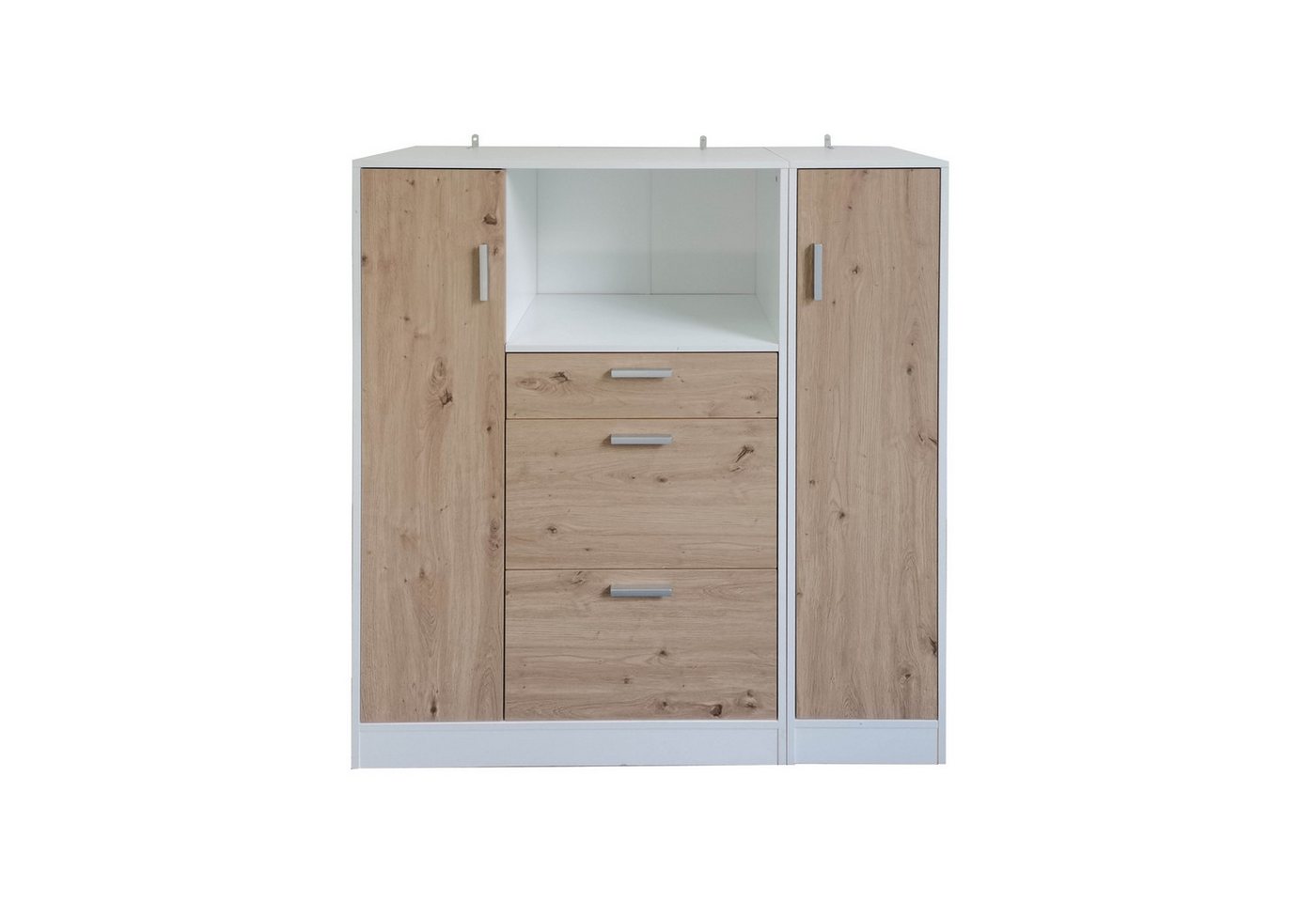 HTI-Line Küchenbuffet Küchenschrank Kombi L und S Blanca (Set, 2-St., 1x Küchenschrank Kombi L Blanca, 1x Küchenschrank Kombi S Blanca) Küchenbuffet Mehrzweckschrank Mikrowellenschrank von HTI-Line
