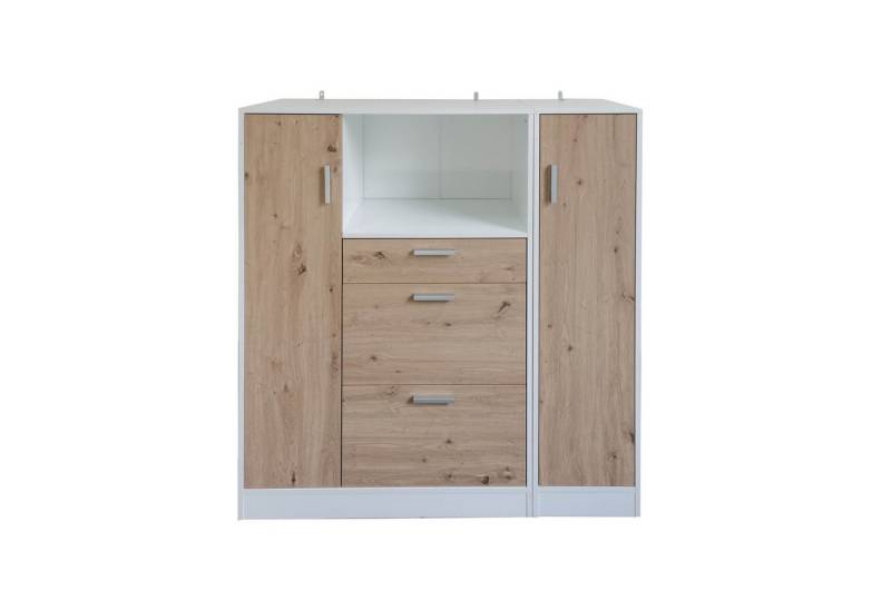 HTI-Line Küchenbuffet Küchenschrank Kombi L und S Blanca (Set, 2-St., 1x Küchenschrank Kombi L Blanca, 1x Küchenschrank Kombi S Blanca) Küchenbuffet Mehrzweckschrank Mikrowellenschrank von HTI-Line