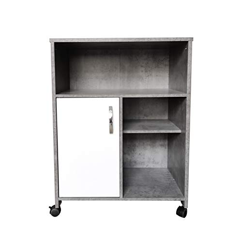 HTI-Line Küchenschrank Blanca Beton Weiß 60 x 80 x 40 cm (BxHxT) mit Rollen von HTI-Line