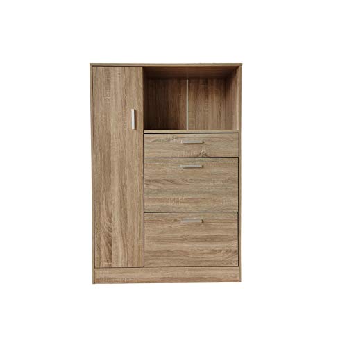 HTI-Line Küchenschrank Kombi L Blanca Küchenbuffet Mehrzweckschrank Mikrowellenschrank Sonoma von HTI-Line