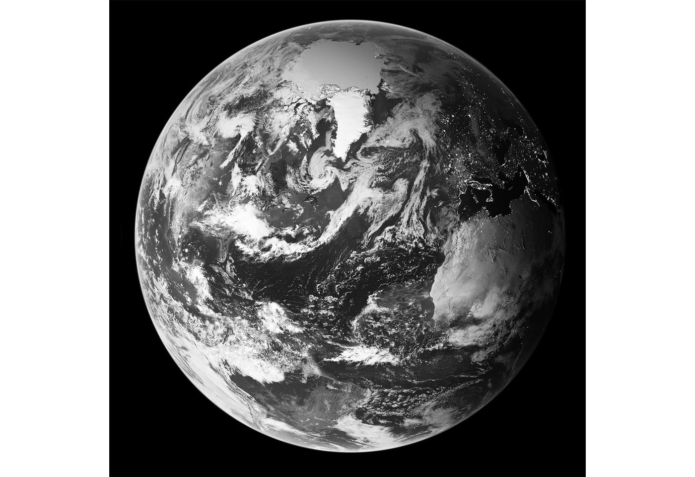 HTI-Line Kunstdruck Bild Erde, Wanddekoration schwarz weiß von HTI-Line