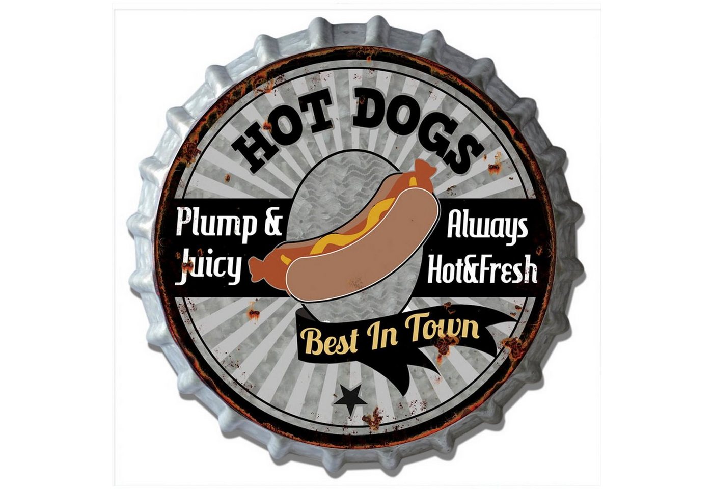 HTI-Line Metallschild Blechschild Hot Dog, (1 St), Schild Vintage von HTI-Line
