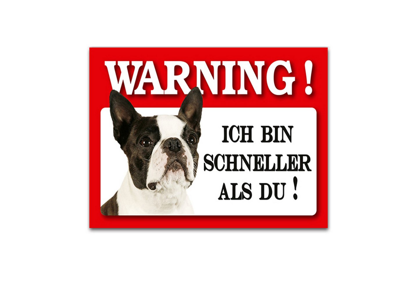 HTI-Line Metallschild Blechschild Wachhund Französische Bulldogge, (Stück, 1 St., 1 Schild), Hundeschilder Warnung vor dem Hund von HTI-Line
