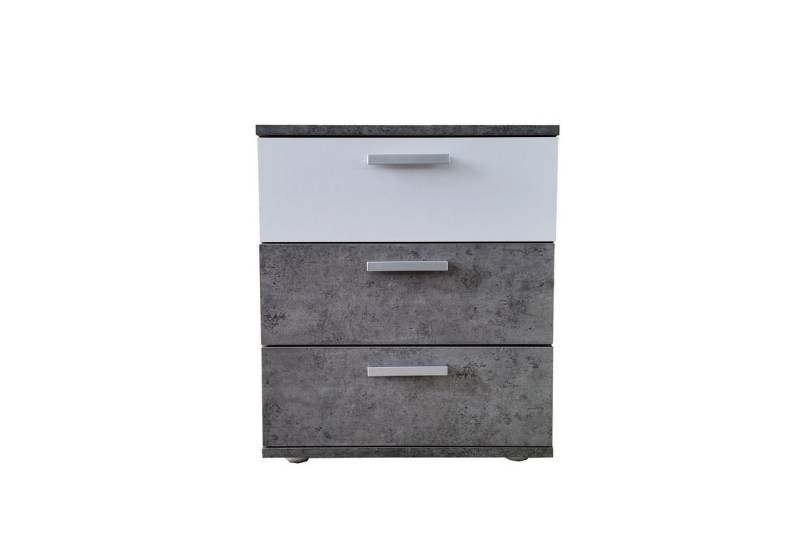HTI-Line Nachtkommode Nachtschrank Nina mit 3 Schubladen (Stück, 1 St., 1 Nachtschrank), Nachttisch Nachtkommode Nachtkonsole von HTI-Line