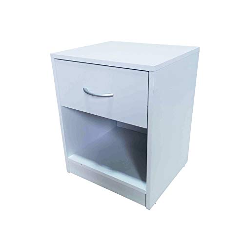 HTI-Line Nachtschrank Nina mit Schublade Nachttisch Nachtkommode Nachtkonsole Weiß von HTI-Line
