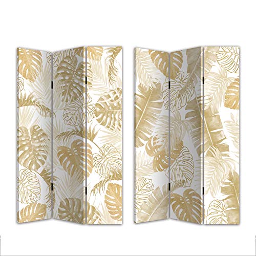 HTI-Line Paravent Muster Raumteiler Sichtschutz Trennwand Gold von HTI-Line