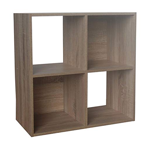 HTI-Line Regal Thekla 6060 Bücherregal CD Regal Wandpaneel Raumteiler Standregal Vitrine aus Holz Aktenregal Universal Sonoma von HTI-Line