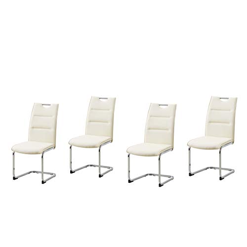 HTI-Line Schwingstuhl 4er Set PU Creme DannyC Freischwinger Esszimmerstuhl Kunstleder HTI-Line Schwingstuhl 4er Set PU Creme DannyC Freischwinger Esszimmerstuhl Kunstleder von HTI-Line
