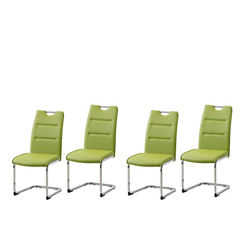 HTI-Line Schwingstuhl 4er Set PU grün DannyC Freischwinger Esszimmerstuhl Kunstleder HTI-Line Schwingstuhl 4er Set PU grün DannyC Freischwinger Esszimmerstuhl Kunstleder von HTI-Line