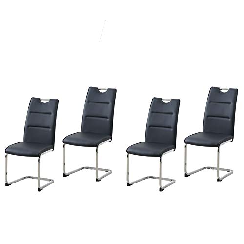 HTI-Line Schwingstuhl 4er Set PU schwarz DannyC Freischwinger Esszimmerstuhl Kunstleder HTI-Line Schwingstuhl 4er Set PU schwarz DannyC Freischwinger Esszimmerstuhl Kunstleder von HTI-Line