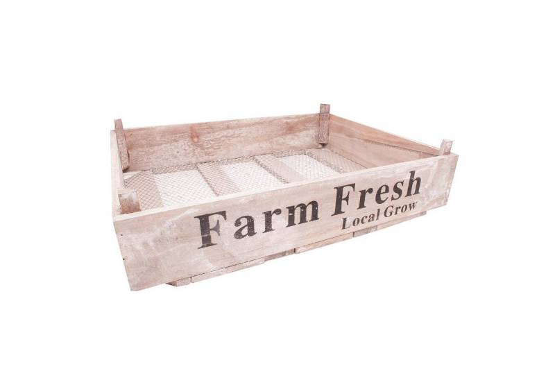 HTI-Line Tablett Tablett Vera, Holz, Metall, Dekotablett Vintage-Style HTI-Line Tablett Tablett Vera, Holz, Metall, Dekotablett Vintage-Style von HTI-Line