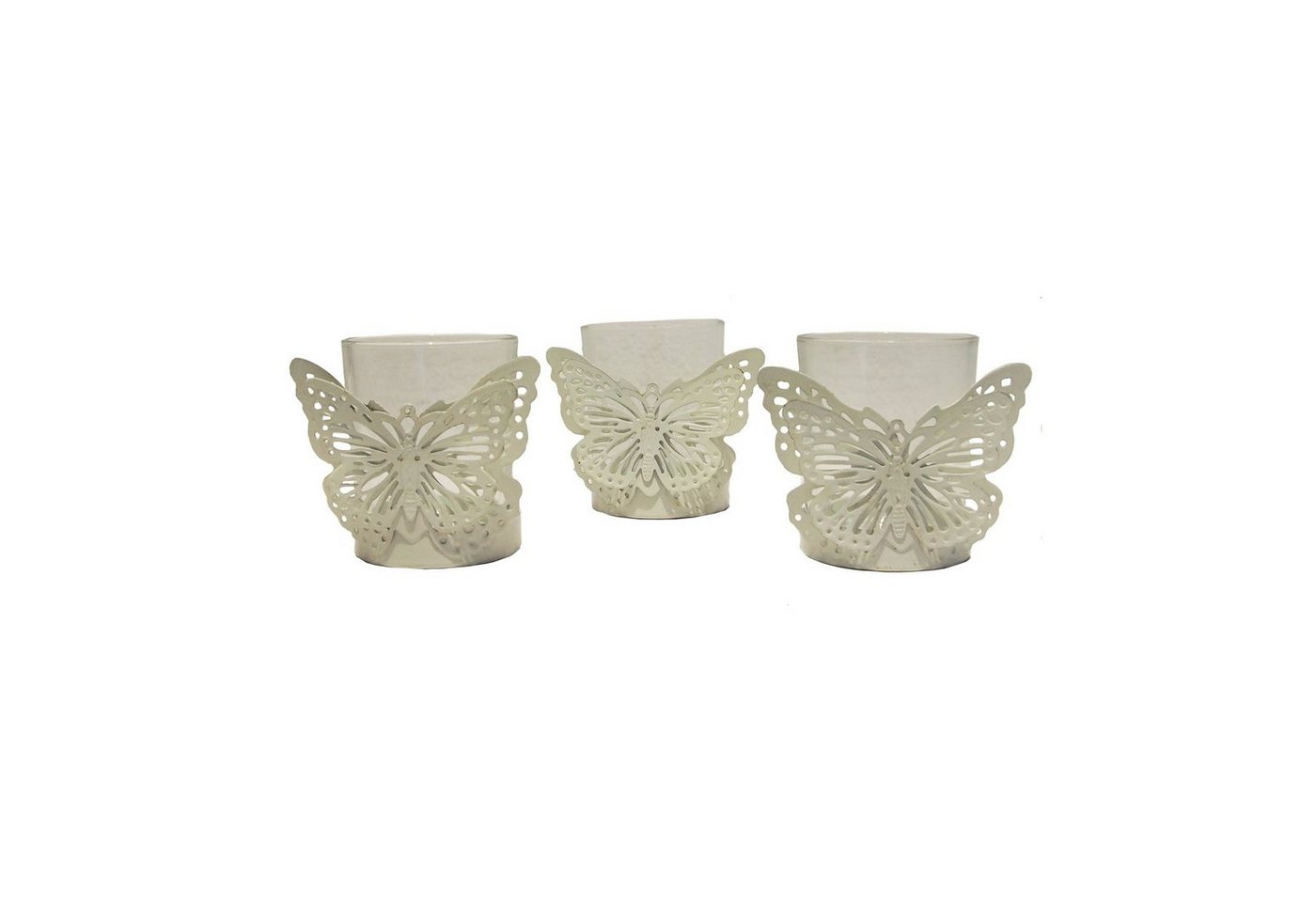 HTI-Line Teelichthalter Teelichthalter Butterfly 3er Set Viola (3 St., 3x Teelichthalter (ohne Kerzen), Kerzenhalter Windlicht Schmetterling von HTI-Line