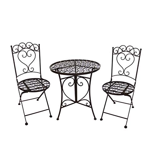 HTI-Line Tischgruppe Curly Sitzgruppe Metall Garten Nostalgisch Braun HTI-Line Tischgruppe Curly Sitzgruppe Metall Garten Nostalgisch Braun von HTI-Line