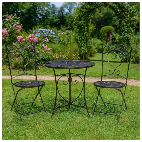 HTI-Line Tischgruppe Curly Sitzgruppe Metall Garten Nostalgisch Braun HTI-Line Tischgruppe Curly Sitzgruppe Metall Garten Nostalgisch Braun von HTI-Line