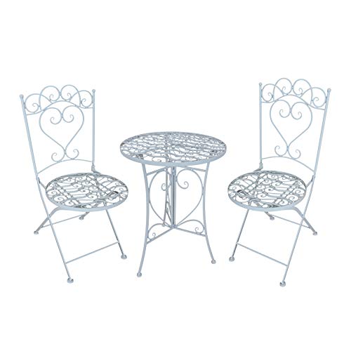 HTI-Line Tischgruppe Curly Sitzgruppe Metall Garten Nostalgisch Creme HTI-Line Tischgruppe Curly Sitzgruppe Metall Garten Nostalgisch Creme von HTI-Line
