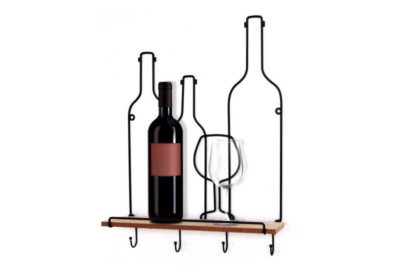 HTI-Line Wandregal Wandboard Vino Viola, Stück 1-tlg., Wandregal Weinmotiv Hakenleiste von HTI-Line