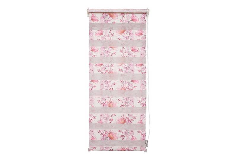 Doppelrollo Doppelrollo gemustert 100 x 150 Marisol, HTI-Living, halbtransparent, ohne Bohren, Klemmfix, Klemmfix, Festmaß freihängend ohne Bohren Klemmfix von HTI-Living