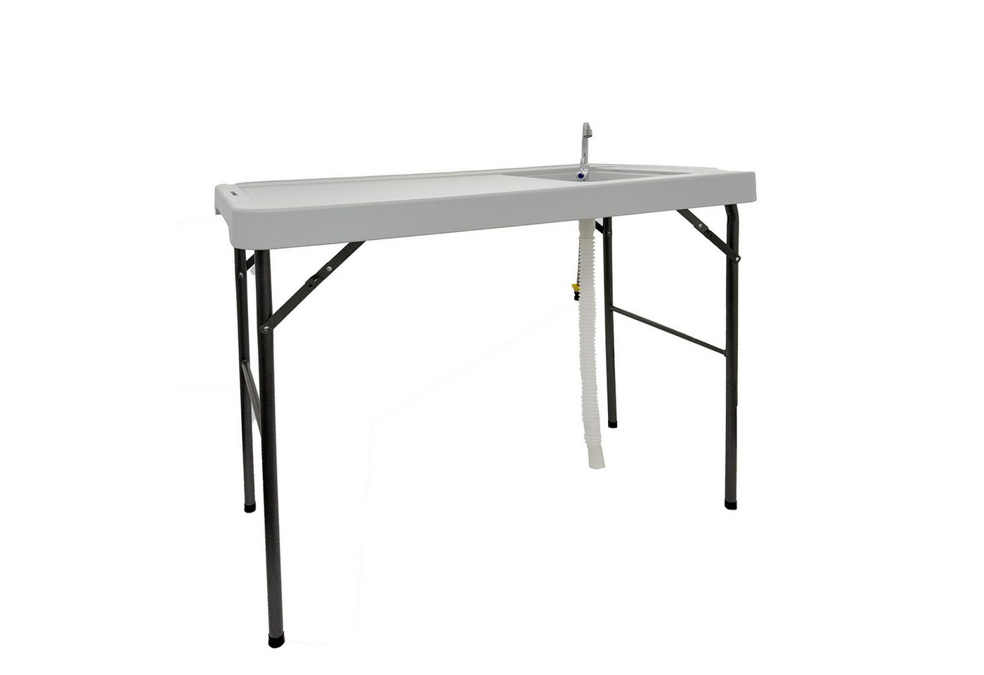HTI-Living Arbeitstisch Filetier Tisch Fritz (Stück, 1 Wasserhahnanschlussohr, 1 Galvanikwasserhahn, 1 Kanalisationsrohr), Campingspüle Fischreinigungstisch von HTI-Living