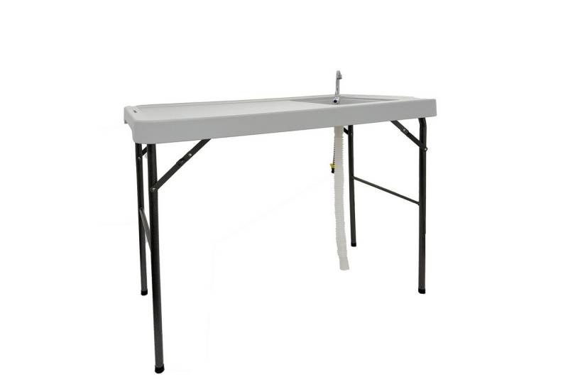 HTI-Living Arbeitstisch Filetier Tisch Fritz (Stück, 1 Wasserhahnanschlussohr, 1 Galvanikwasserhahn, 1 Kanalisationsrohr), Campingspüle Fischreinigungstisch von HTI-Living