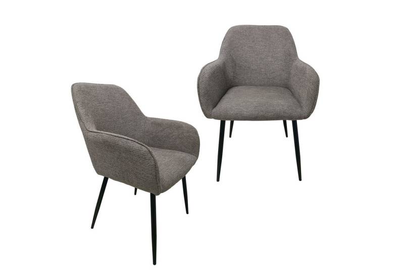 HTI-Living Armlehnstuhl Armlehnenstuhl Albany Waffelstruktur Hellbraun (Set, 2 St), Esszimmerstuhl Polsterstuhl von HTI-Living