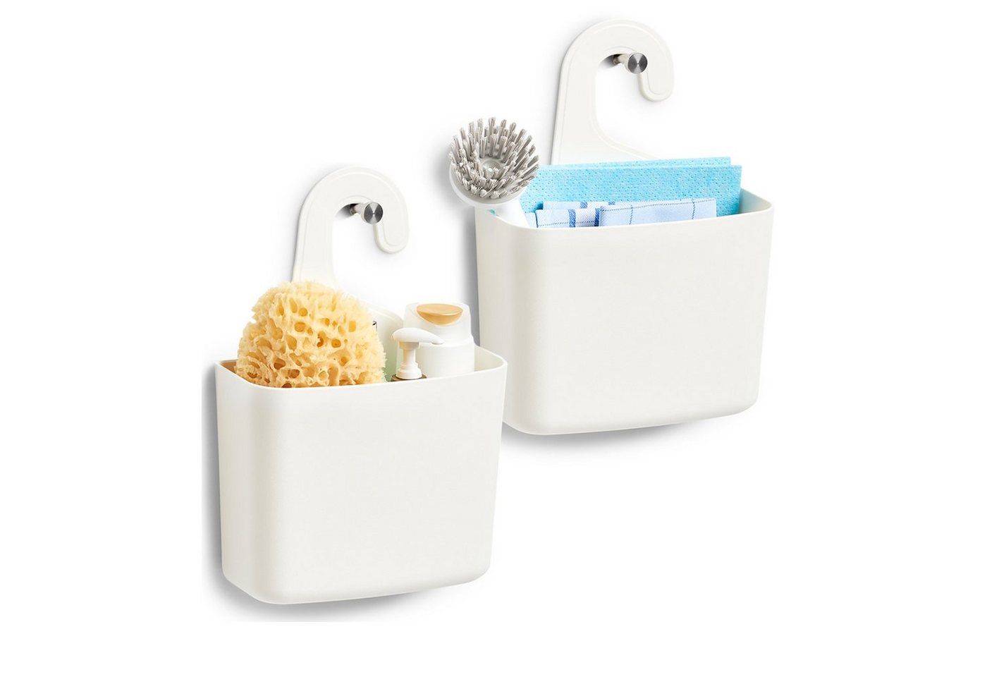 HTI-Living Aufbewahrungsbox Utensilienhalter 2er Set zum Aufhängen (Stück, 2 St., 2x Hängebox aus Kunststoff), Hängebox für Badutensilien von HTI-Living