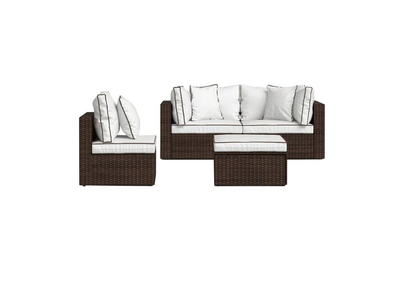 HTI-Living Balkonset Terrassenmöbel Cariati, (Set, 2-tlg., 1 Sofa, 1 Hocker inkl. Sitz- und Rückenkissen), Loungegarnitur mit Kissen von HTI-Living