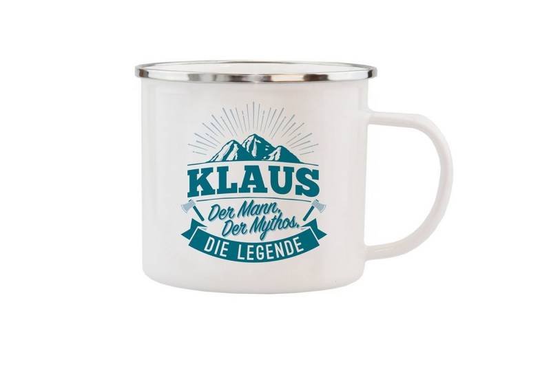 HTI-Living Becher Echter Kerl Emaille Becher Klaus, Emaille, Kaffeetasse Teetasse Männergeschenk von HTI-Living