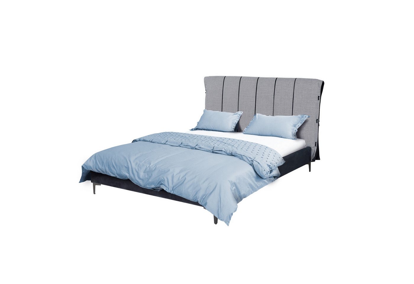 HTI-Living Bettgestell Doppelbett 140 x 200 cm (Stück, 1-tlg., 1x Bett Roxbury inkl. Lattenrost, ohne Matratze), hohes und gemustertes Kopfteil von HTI-Living