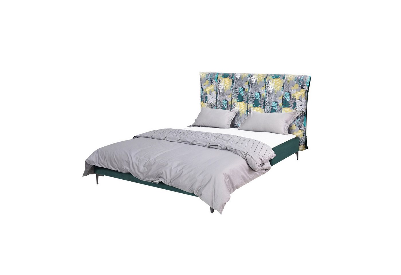 HTI-Living Bettgestell Doppelbett 140 x 200 cm Roxbury Dreamy Forest Grün (Stück, 1-tlg., 1x Bett Roxbury inkl. Lattenrost, ohne Matratze), hohes und gemustertes Kopfteil von HTI-Living