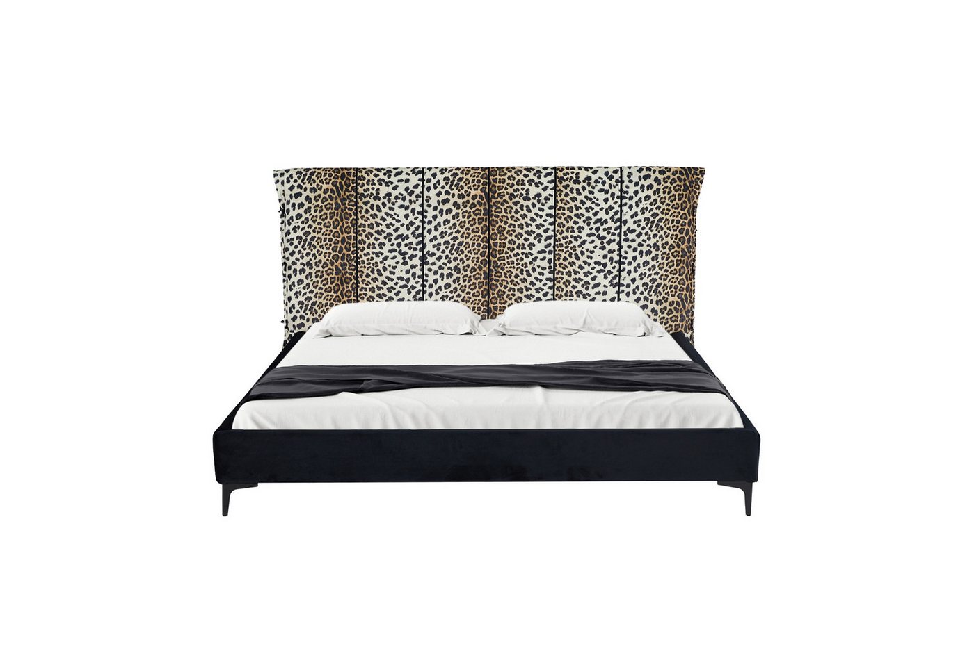 HTI-Living Bettgestell Doppelbett 180 x 200 cm Roxbury Leoprint (Stück, 1-tlg., 1x Bett Roxbury inkl. Lattenrost, ohne Matratze), mit hohem Kopfteil von HTI-Living