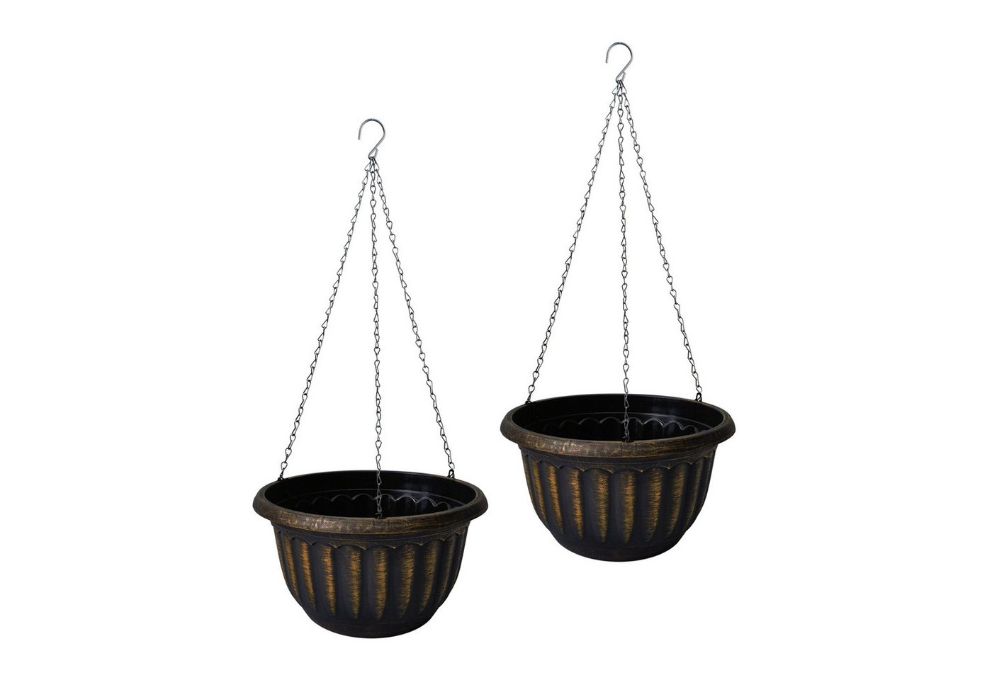 HTI-Living Blumenampel Blumenampel Nessa antik 2er-Set (Stück, 2 St., 2 Blumenampeln), Blumentopf hängend Kunststoff von HTI-Living