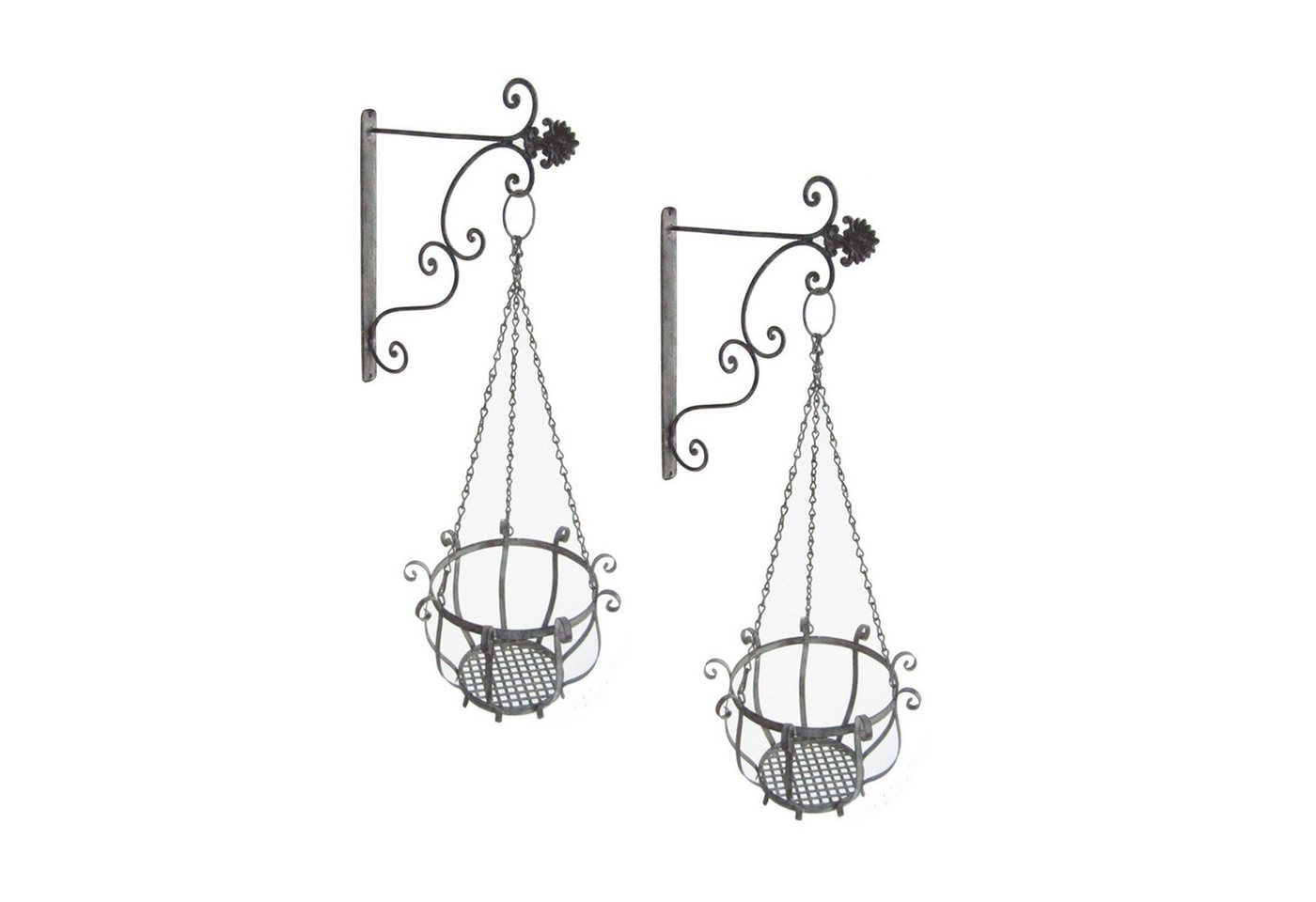 HTI-Living Blumenampel Nostalgische Blumenampel 2er Set Verena (Set, 2 St., 2 Blumenampeln), Pflanztopf Blumentopf von HTI-Living