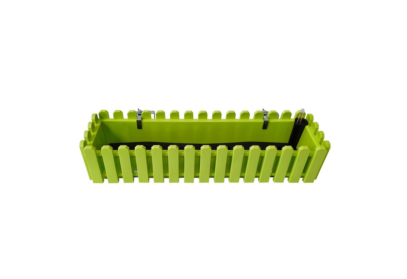 HTI-Living Blumenkasten Blumenkasten mit Wasserspeicher Nessa 75 cm Grün (Stück, 1 St., 1 Blumenkasten), inklusive Wasserstandsanzeige und Balkonhalterung von HTI-Living