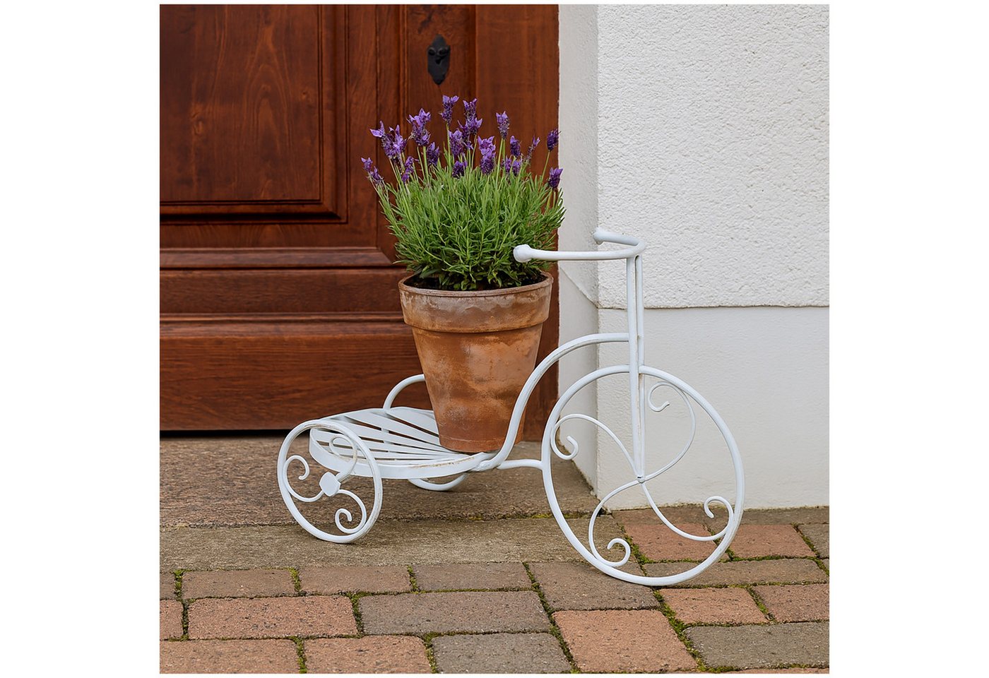HTI-Living Blumenständer Pflanzenständer im Fahrrad-Design Vintage Weiß (Stück, 1 St., 1 Blumenständer), Pflanzenhocker Metall nostalgisch von HTI-Living