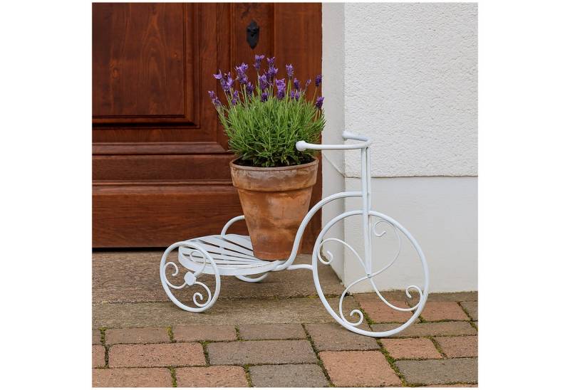 HTI-Living Blumenständer Pflanzenständer im Fahrrad-Design Vintage Weiß (Stück, 1 St., 1 Blumenständer), Pflanzenhocker Metall nostalgisch von HTI-Living